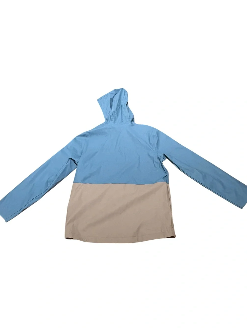 Cat & Jack Two-Tone Hooded Raincoat - Light Blue & Beige, Size YL (10-12) NEW